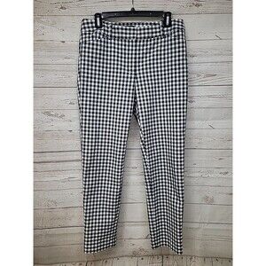 TALBOTS Women's Hampshire Ankle Pants Buffalo‎ Check Size 6 Black White Check